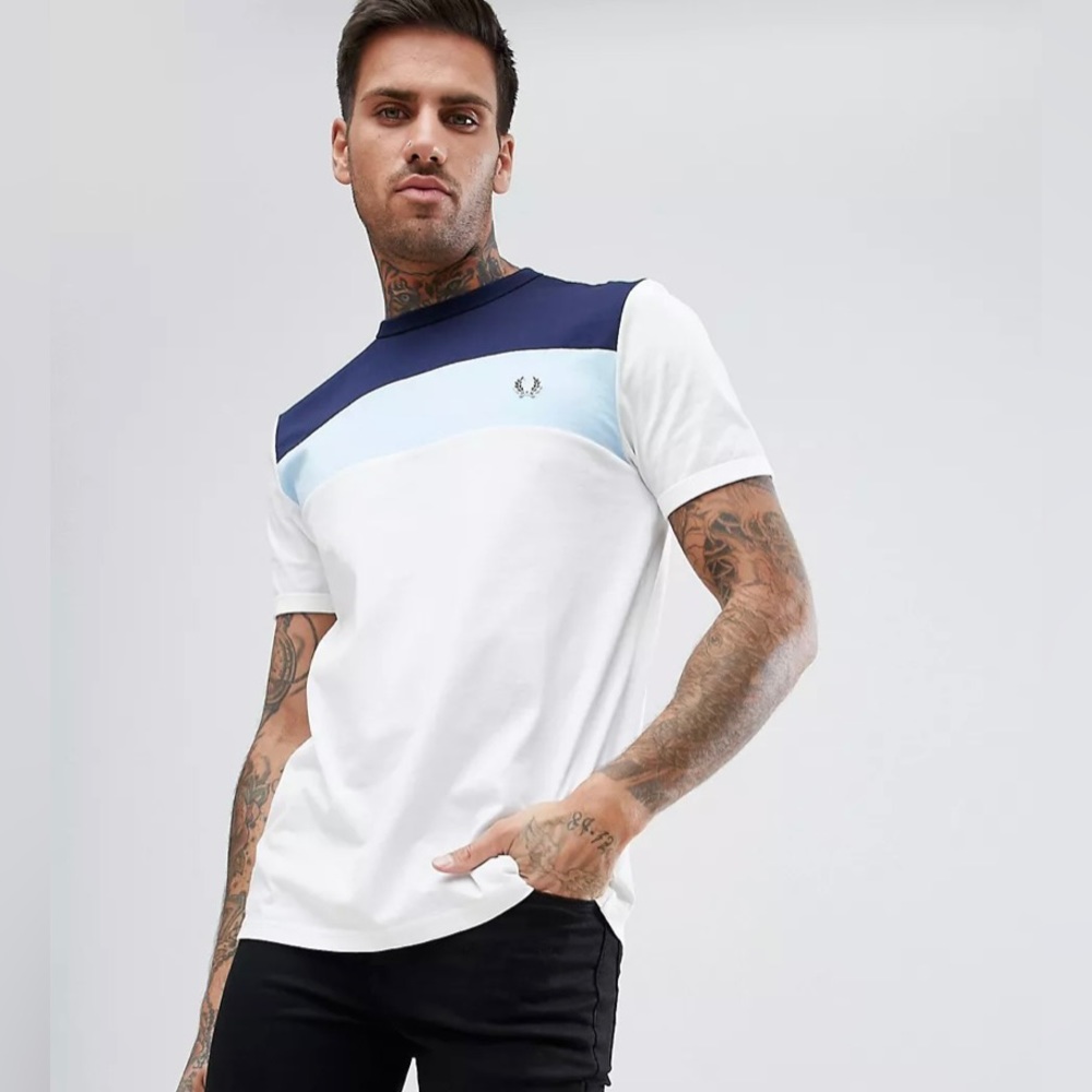 Men’s Fred Perry Colorblock T-Shirt - Casual Streetwear - Picture 2 of 16